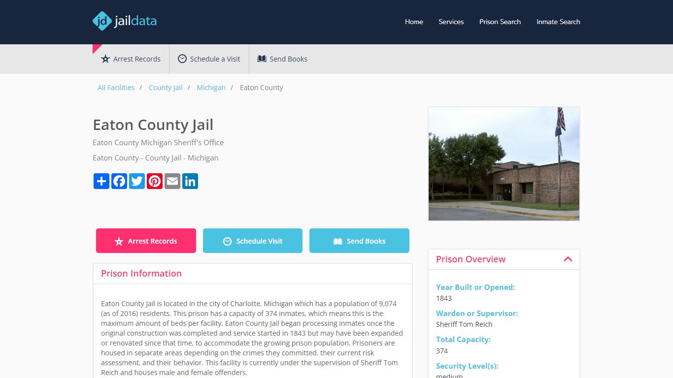 Eaton County Jail Inmate Search and Prisoner Info - Charlotte, MI